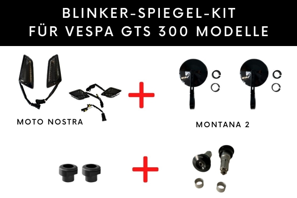 Blinker Spiegel Kit für Vespa GTS 300 Modelle
